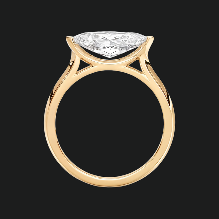 East West Marquise Diamond Accenten verlovingsring