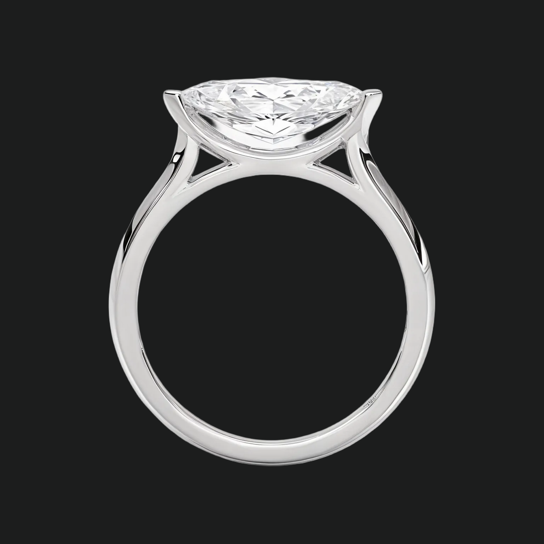 East West Marquise Diamond Accenten verlovingsring