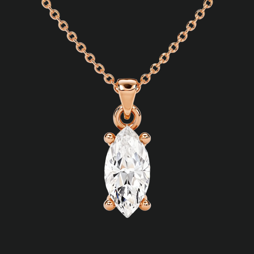 Marquise Cut Diamond Solitaire Anhängerkette (1)