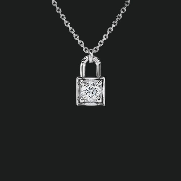 Mini Lock Round Diamond Anhängerkette