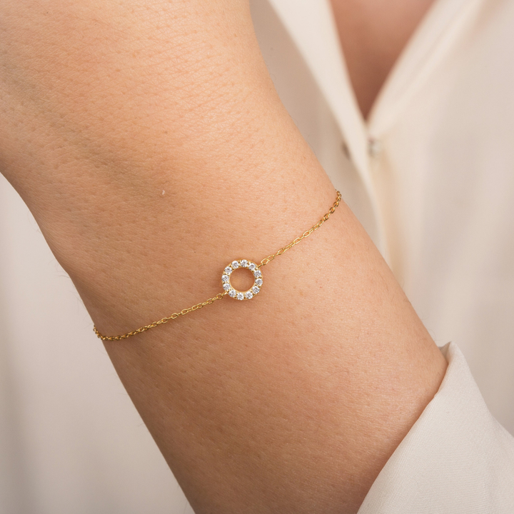 Bracelet de tennis en diamant rond