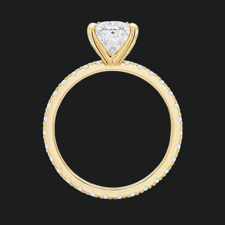Anello di fidanzamento ovale con eternità pavé