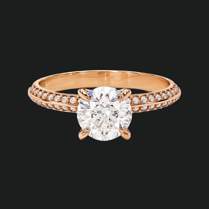 Milgrain Edge Pavé Diamond Accent verlovingsring
