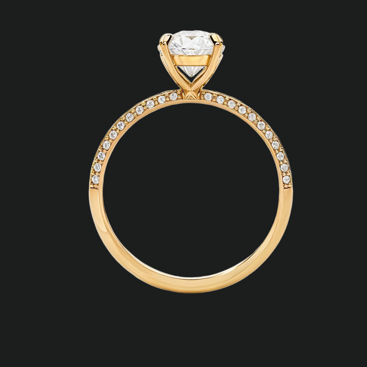 Milgrain Edge Pavé Diamond Accent verlovingsring