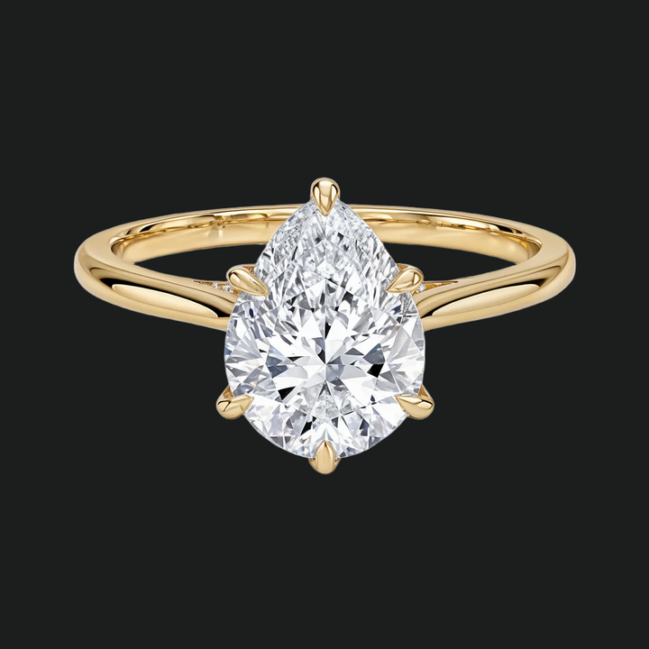 Peer Peren Cut Hidden Halo Engagement Ring met diamantaccenten (1) in 9kt witgoud