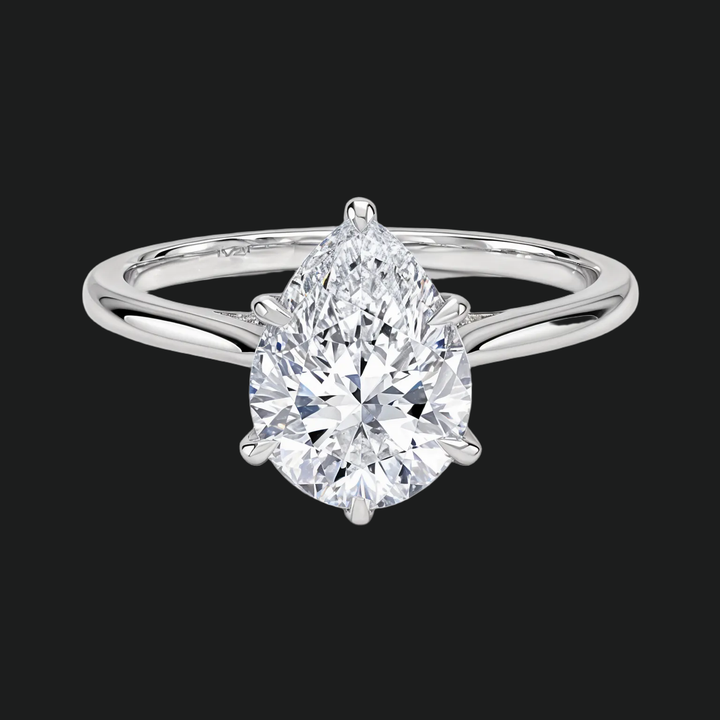 Peer Peren Cut Hidden Halo Engagement Ring met diamantaccenten