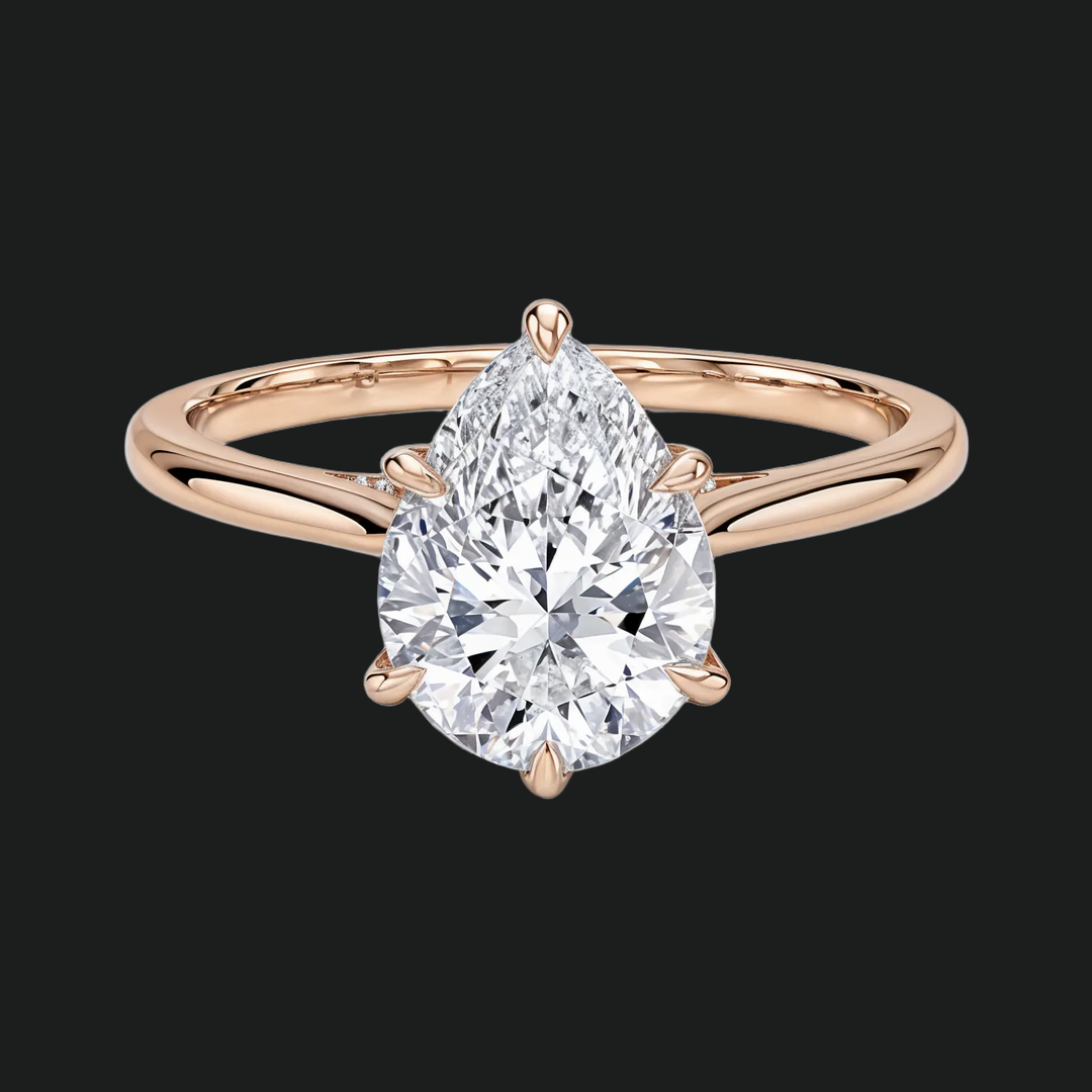 Peer Peren Cut Hidden Halo Engagement Ring met diamantaccenten