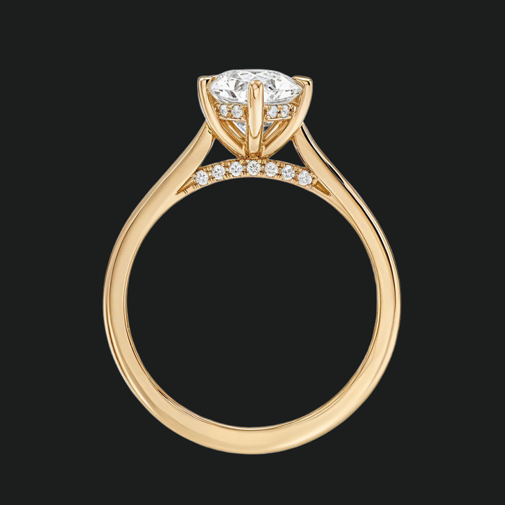 Peer Peren Cut Hidden Halo Engagement Ring met diamantaccenten