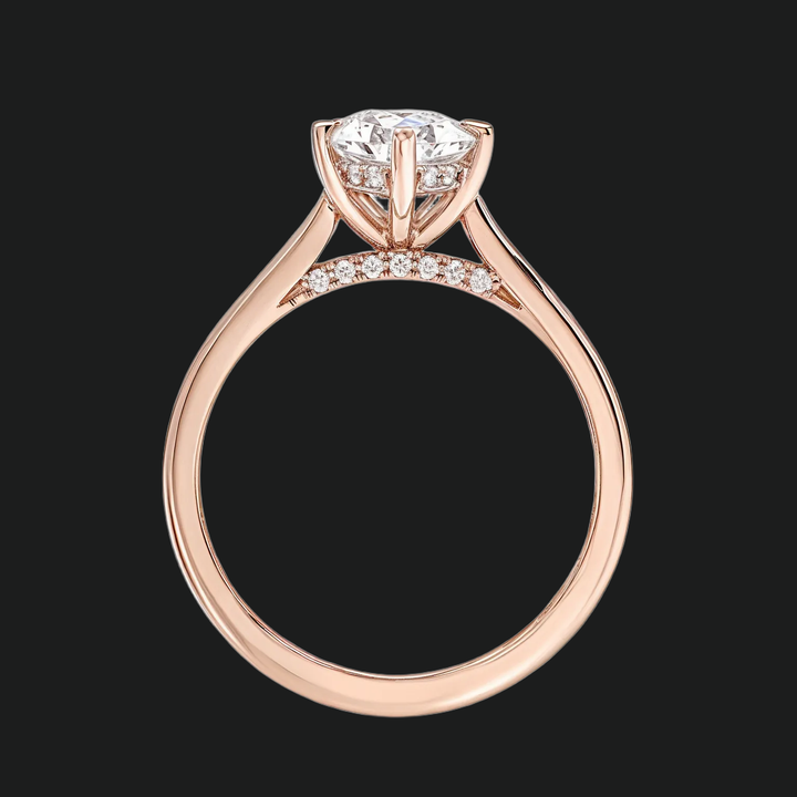 Peer Peren Cut Hidden Halo Engagement Ring met diamantaccenten