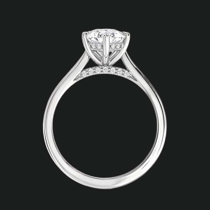 Peer Peren Cut Hidden Halo Engagement Ring met diamantaccenten