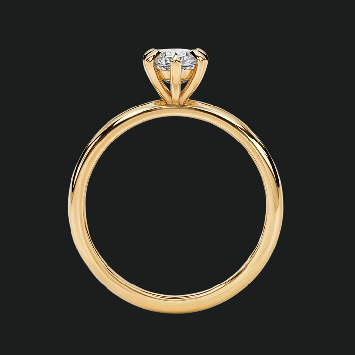 Peer Cut Solitaire verlovingsring met diamantaccenten