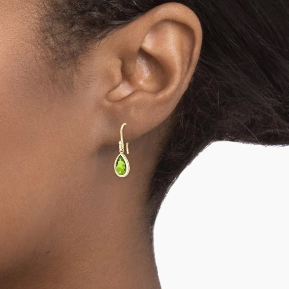 Pear Peridot Drop Earrings