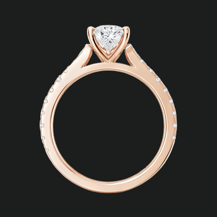 Anello di fidanzamento a forma di pera a forma di pera con accenti di diamante