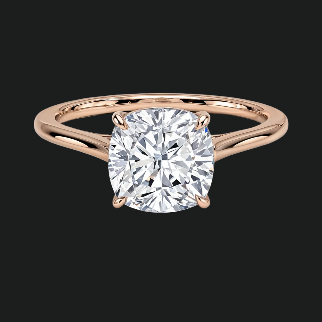 Petite kussen gesneden solitaire verlovingsring