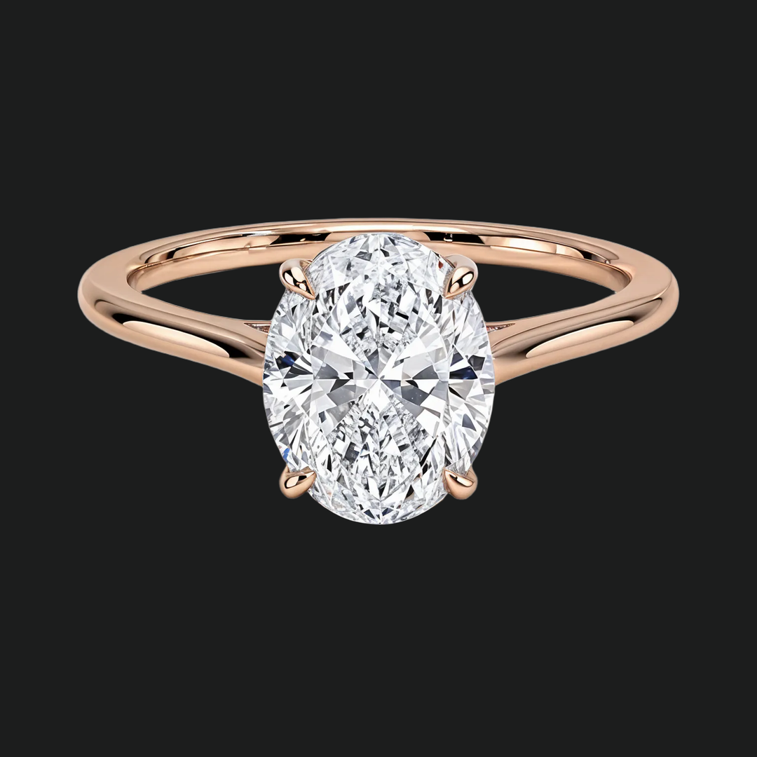 Petite ovale solitaire verlovingsring