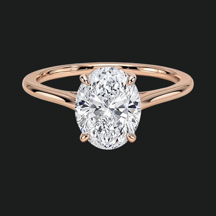 Petite ovale solitaire verlovingsring