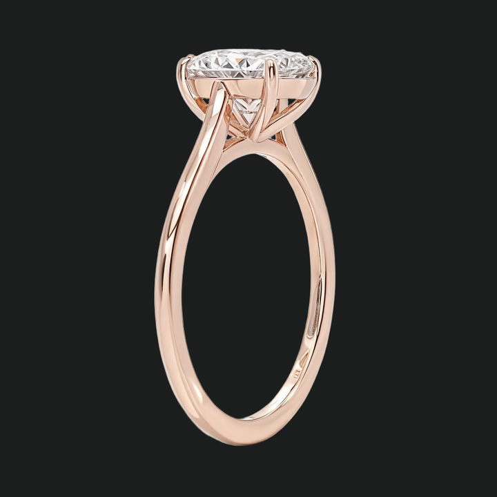 Petite ovale solitaire verlovingsring