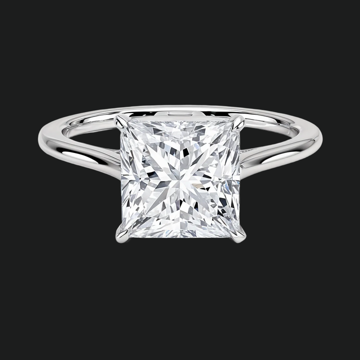 Petite Princess Cut Solitaire verlovingsring