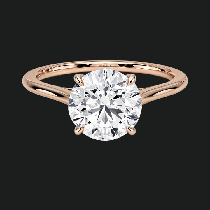 Petite ronde solitaire verlovingsring met diamantaccenten