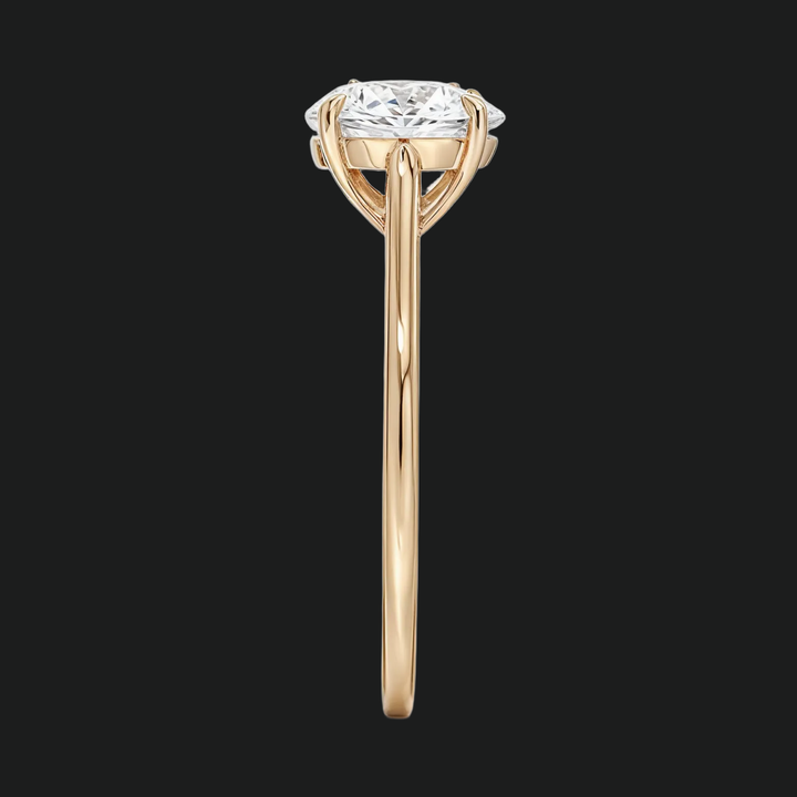 Petite ronde solitaire verlovingsring met diamantaccenten