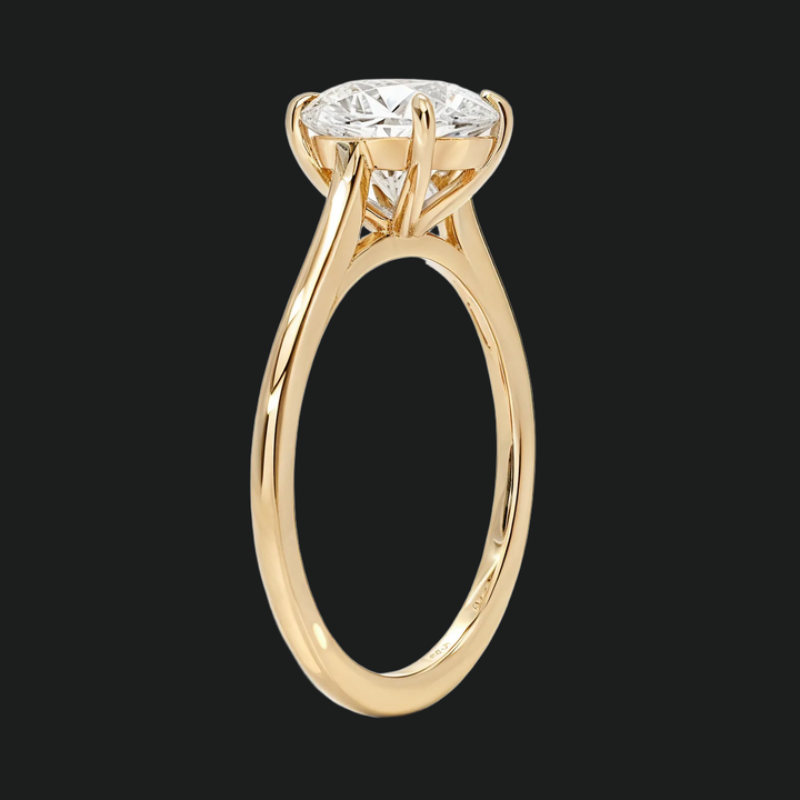 Petite ronde solitaire verlovingsring met diamantaccenten