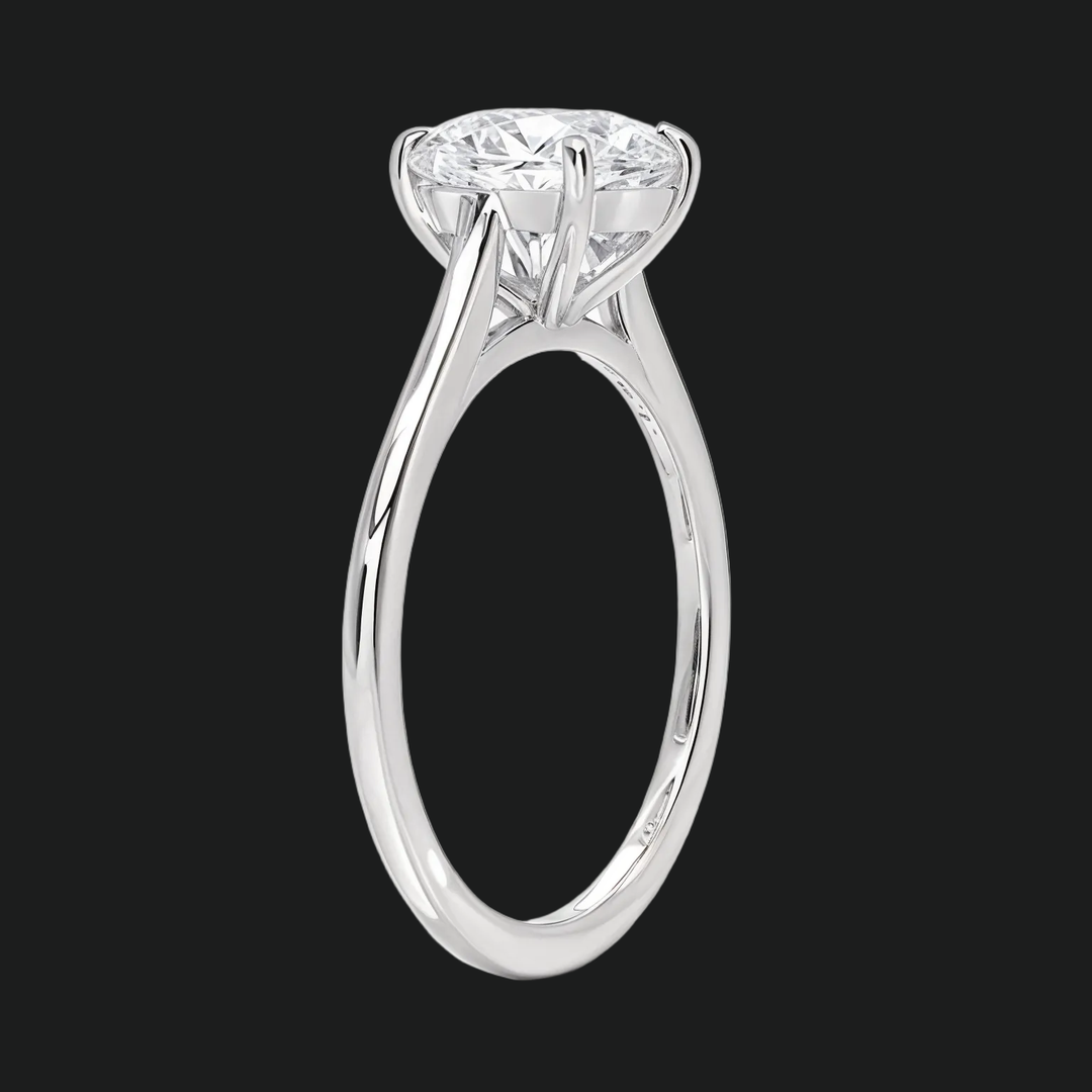 Petite ronde solitaire verlovingsring met diamantaccenten
