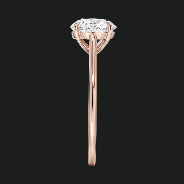 Petite ronde solitaire verlovingsring met diamantaccenten