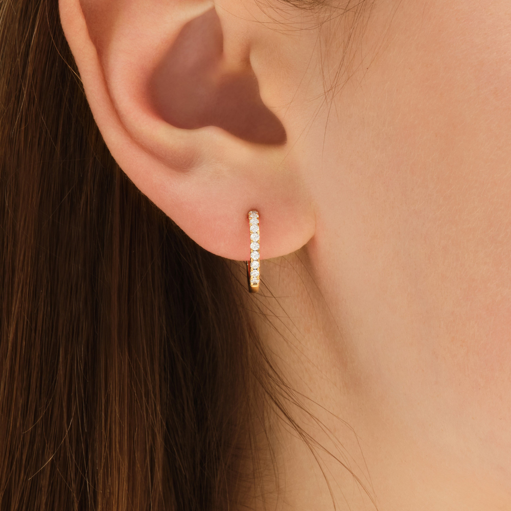 Petite Open J Hoop Diamond Earrings