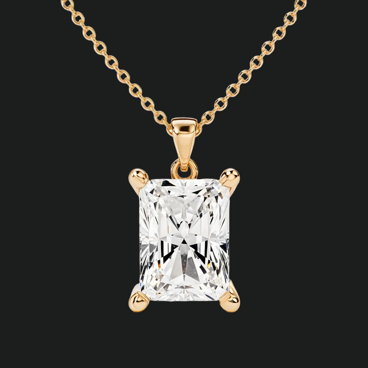 Radiant Cut Diamond Solitaire Anhänger - 9kt Weißgold mit Laborgewachsen Diamond
