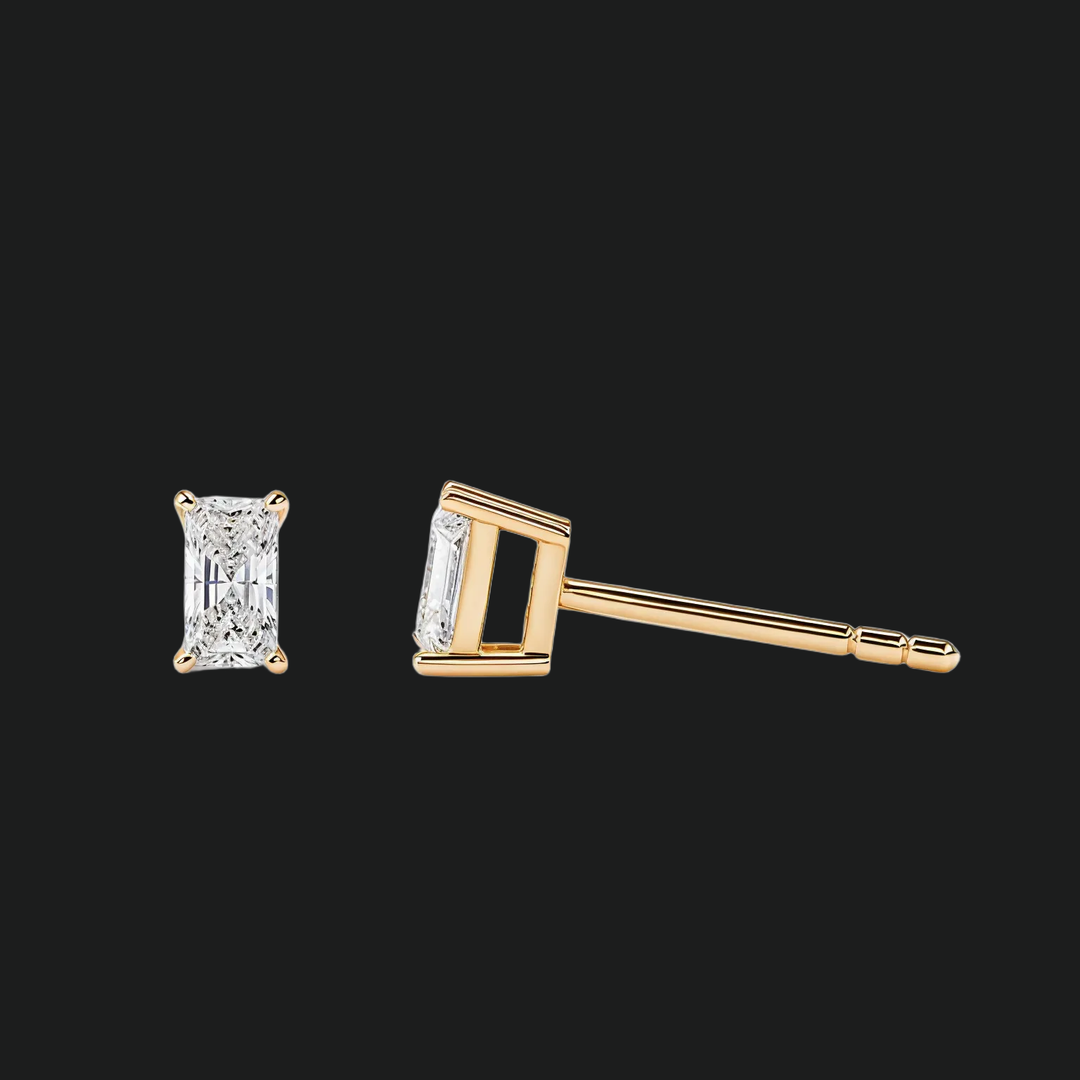 Radiant Cut Diamond Stud Earrings - 9kt White Gold with Lab-Grown Diamond