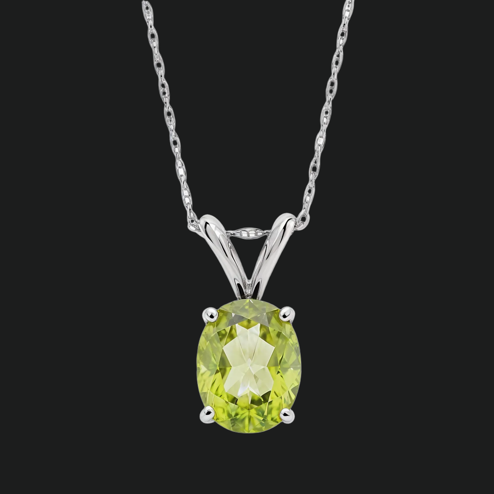 Oval Peridot Pendant Necklace