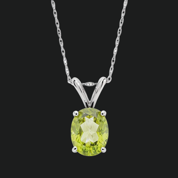 Oval Peridot Anhängerkette