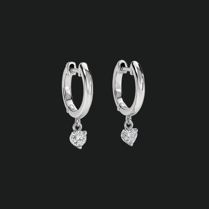 Ronde diamant drop huggie hoepel oorbellen