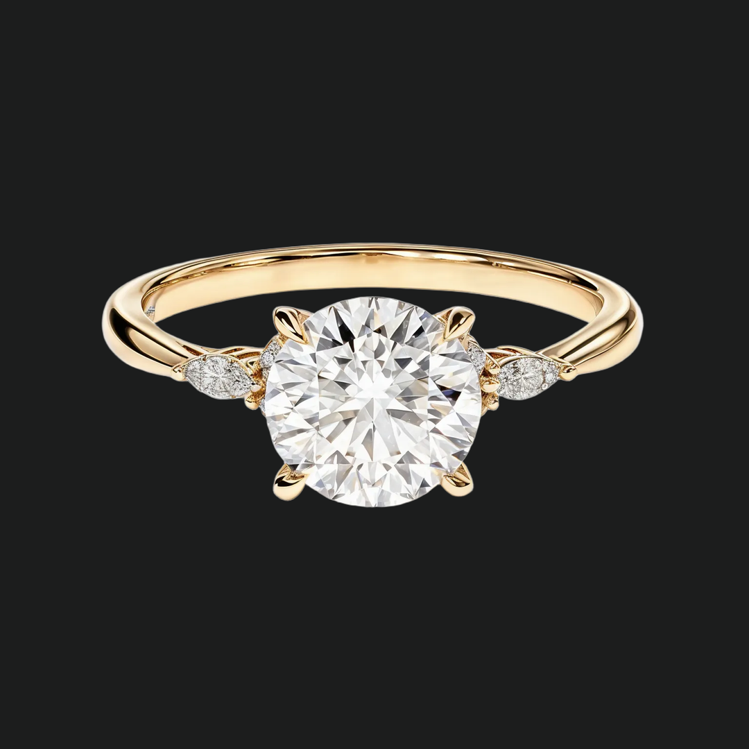 Accents de diamant à coupe ronde bague de fiançailles en or 9kt en or blanc