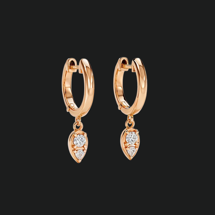 Round Diamond Teardrop Hoop Earrings (1)