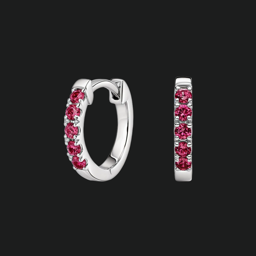 Ruby Huggie Hoop Earrings