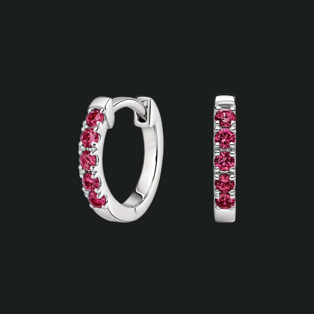 Ruby Huggie Hoop -oorbellen