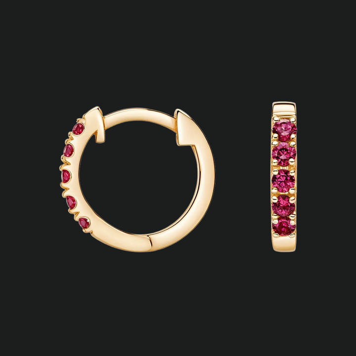 Ruby Huggie Hoop -oorbellen