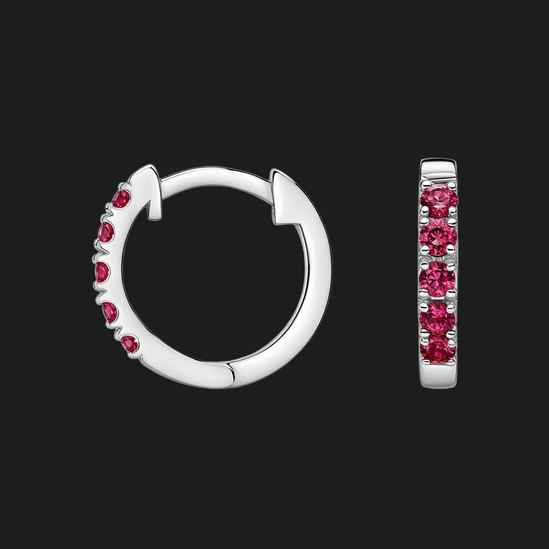 Ruby Huggie Hoop -oorbellen