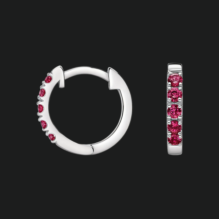 Ruby Huggie Hoop -oorbellen