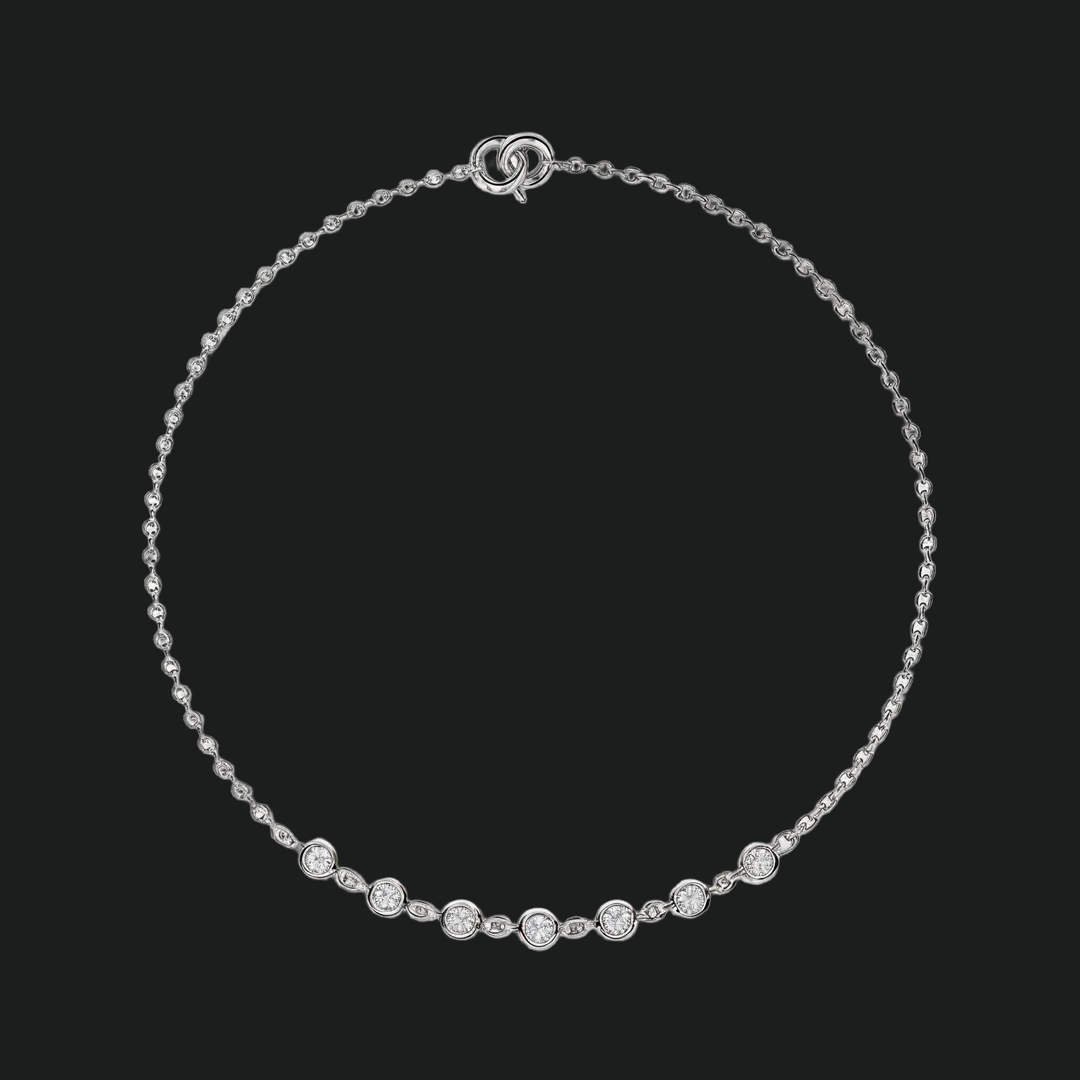 Seven-Stone Round Diamond Bezel Tennis Bracelet