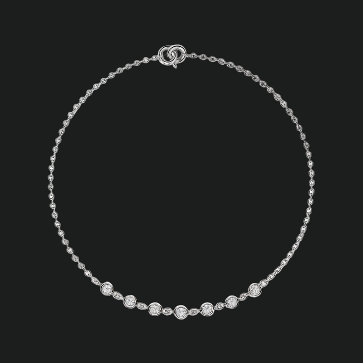 Seven-Stone Round Diamond Bezel Tennis Bracelet