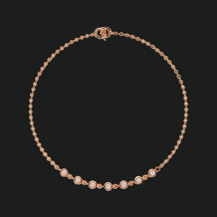 Seven-Stone Round Diamond Bezel Tennis Bracelet