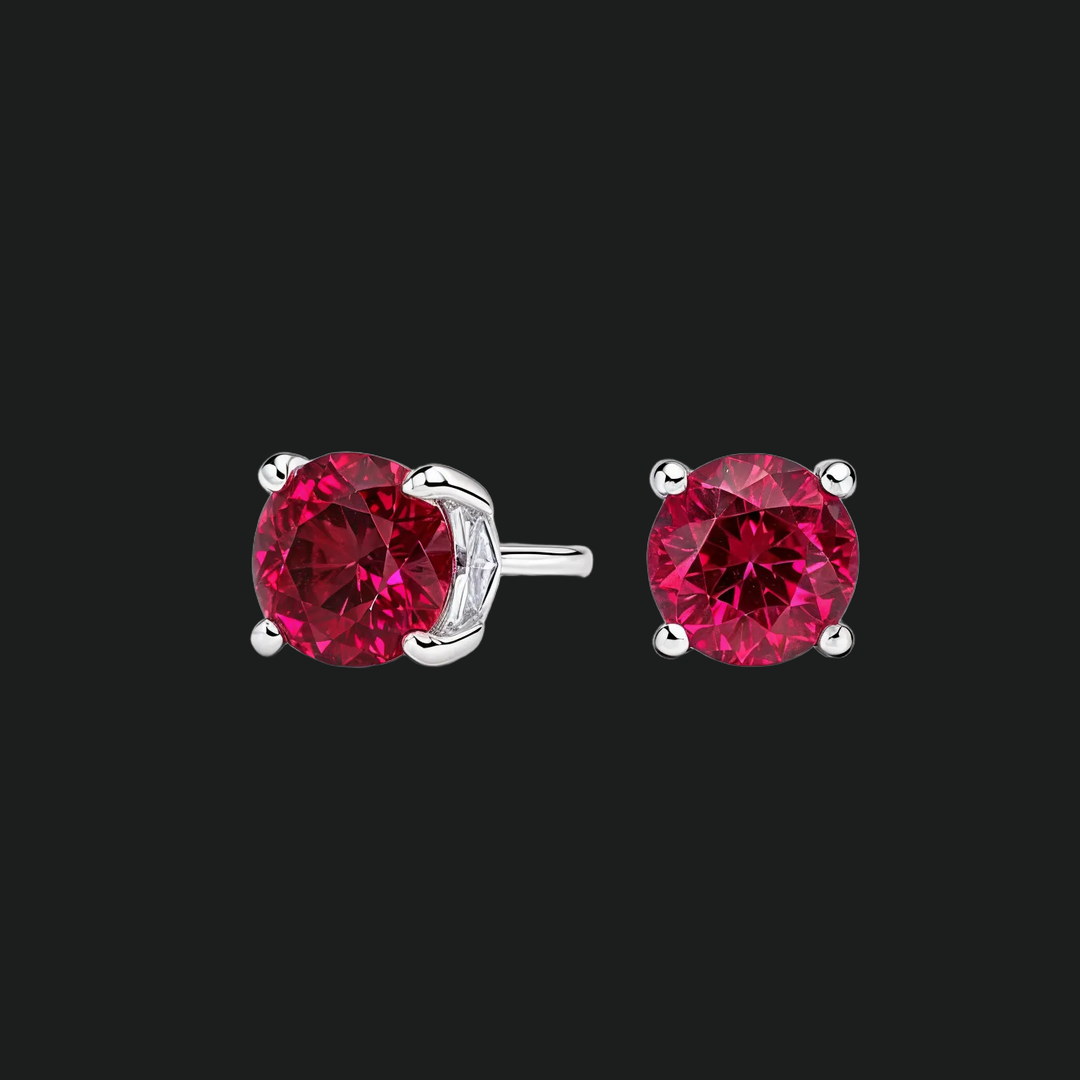Ronde Ruby Stud -oorbellen