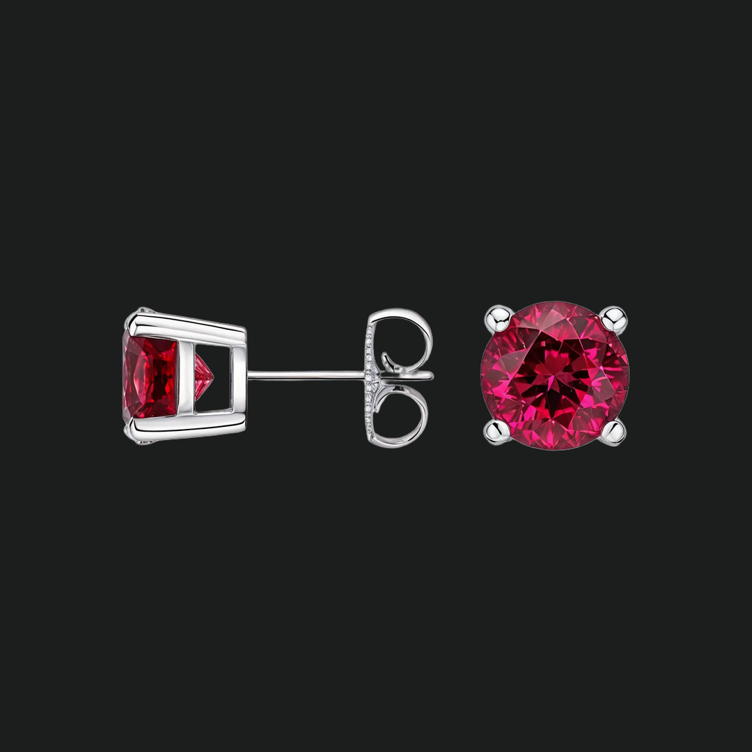 Ronde Ruby Stud -oorbellen