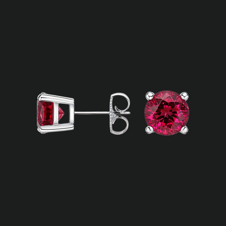 Ronde Ruby Stud -oorbellen