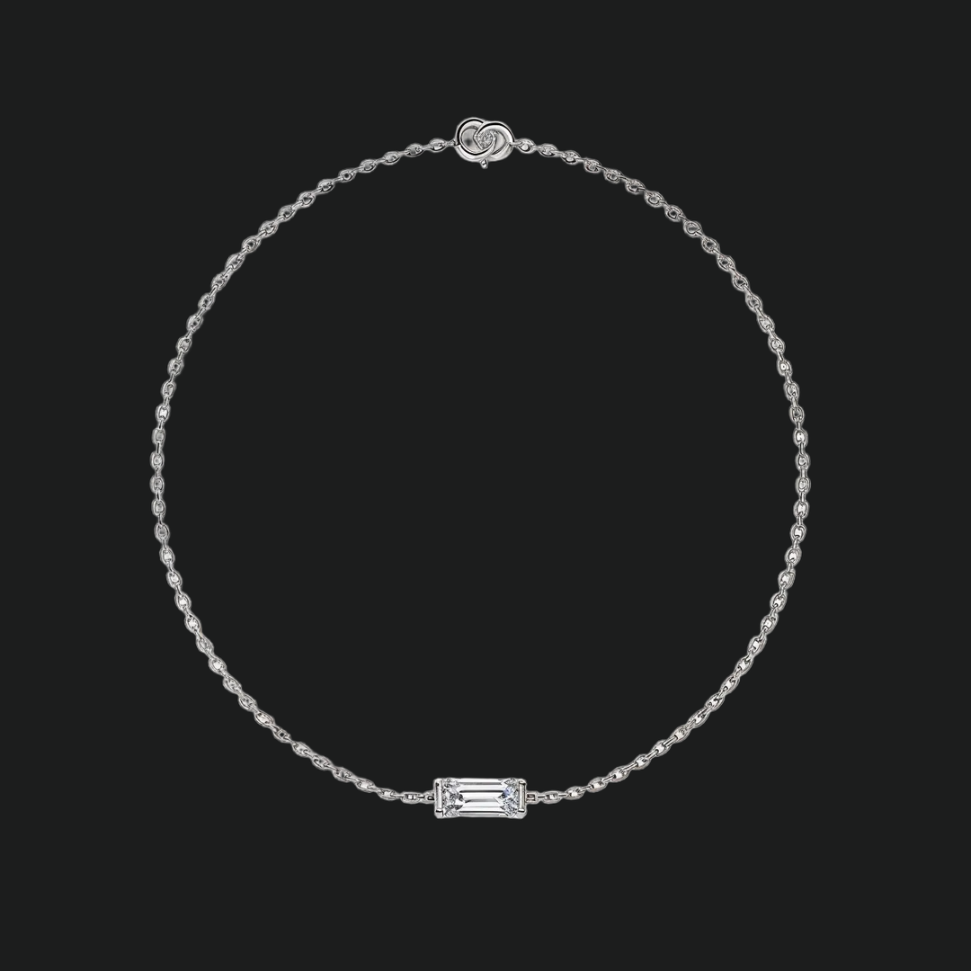 Solo Baguette Diamond Bar Bracelet