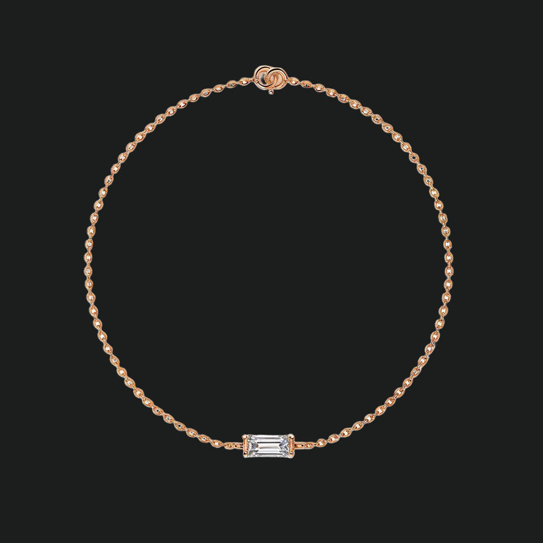 Solo Baguette Diamond Bar Bracelet