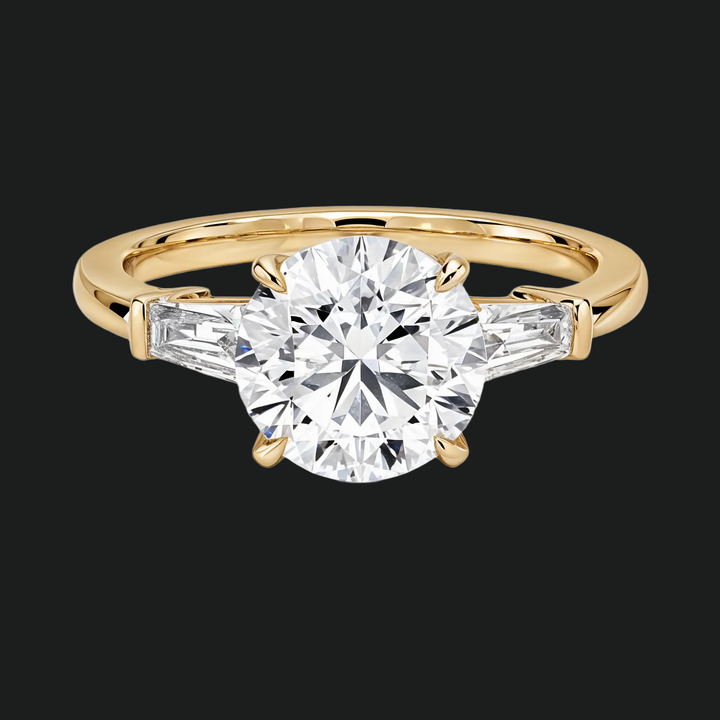 Bague de fiançailles à accent diamant à trois pierres en or blanc 9kt