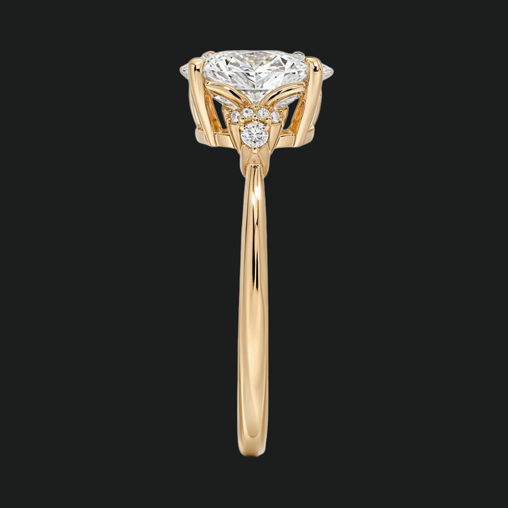 Oval Solitaire Diamond Access Pierścień zaręczynowy